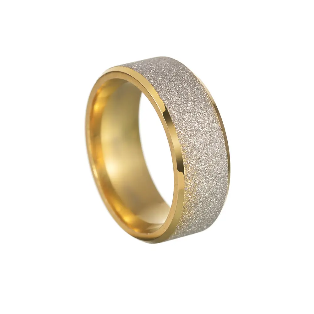 2022 New Fashion Punk 8mm Classic Ring Male Gold Silver Color Stainless Steel Jewelry Wedding Ring