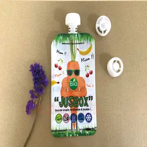 2024 Hot Sales Custom Herbruikbare Aluminium Stand-Up Tuit Voedsel Voor Baby Fruit Voeding Drank Sap Verpakking Zak