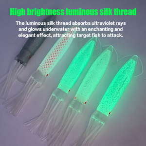 Señuelo de Pesca de Calamar de PVC de Doble Capa, Suave y Luminoso, para Pesca de Trucha en Agua Salada y Dulce, Impreso en Goma - Product Image 2