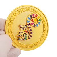 Pièce commémorative sportive en métal, pièce de monnaie 3D mate brillante en or personnalisée en cuivre avec boîte en cuir, JIOI Jeux des îles de l'Océan Indien ATHLETE