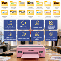 Impresora DTF Erasmart A3 33cm x 30cm (13 pulgadas) Rosa para Camisetas, Textiles, Adhesivos y Ropa, Máquina de Impresión DTF para Pequeñas Empresas