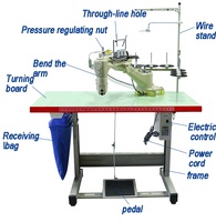 YS-FW840-AT machine à coudre à six fils à quatre aiguilles pour ordinateur à bras incurvé