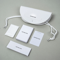 Ensemble d'emballage de lunettes de soleil blanches avec logo personnalisé, étui à lunettes en PU, boîte, pochette, carte, kit complet pour lunettes optiques, vente en gros