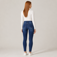 Jean Skinny Taille Mi-Haute Femme Effet Sculptant Extensible Cinq Poches Vente en Gros Usine