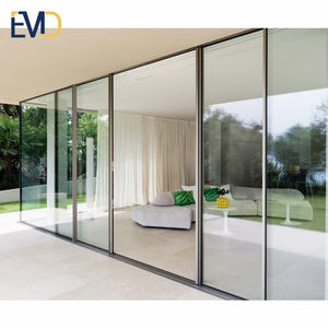 Aluminum Waterproof Interior Partition Double Tempered Glass Patio Slim <b>Sliding</b> Glass <b>Door</b> - Product Image 3