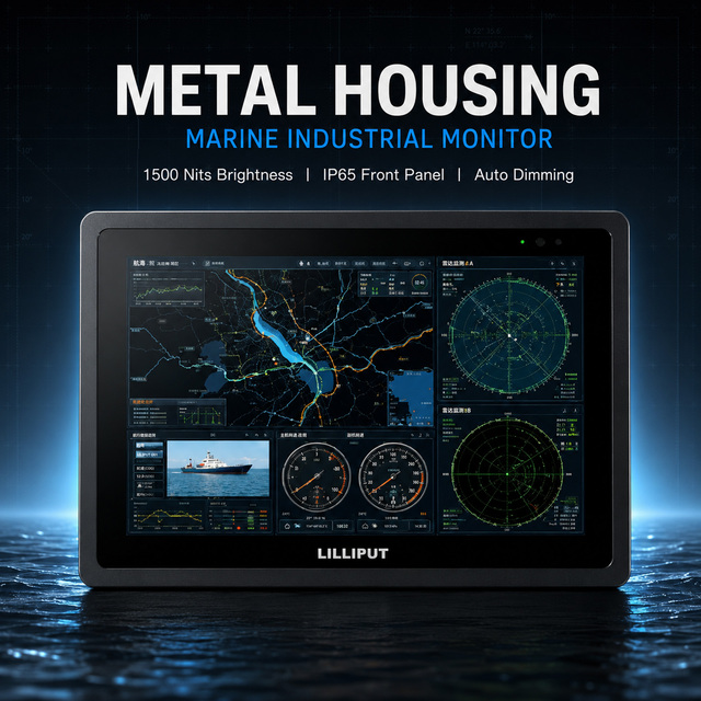 Lilliput 10.1 Inch Waterproof Marine Industrial Touch Screen Vessel Navigation Display, Resistant Boat Central Control Monitor