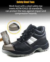 Chaussures de sécurité Dinggu pour hommes, en cuir véritable, avec embout en acier, chaussures de chantier, bottes de sécurité pour hommes