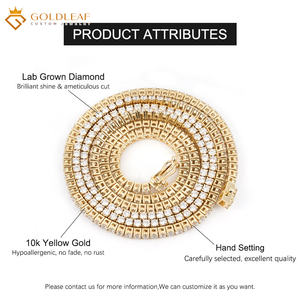 Collier chaîne tennis classique personnalisé en or jaune 10 carats avec diamant de laboratoire taille D VVS certifié IGI pour mariage et fiançailles - Product Image 6