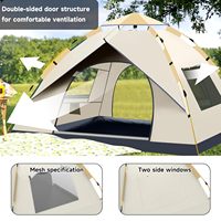 Tente de camping dôme automatique ultralégère, imperméable, portable, pour 3-4 personnes, une chambre, quatre saisons, pour l'extérieur