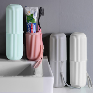 Travel Toothbrush Case With Hanging Rope Foldable Plastic Toothbrush Holder For Portable Use - Product Image 1