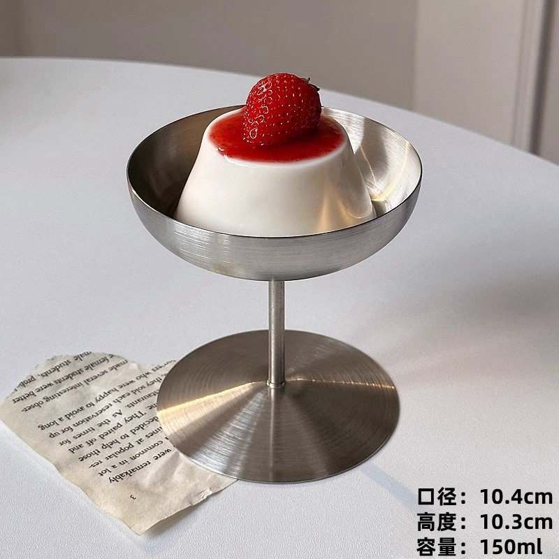 Vaso para helado totalmente de acero [150ml] Plata