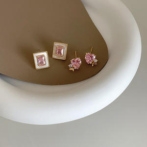 2025 été 18k plaqué or mignon concepteur rose cubique zircone étoile boucles d'oreilles pour les femmes - Product Image 2