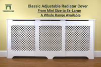 Cache-radiateur classique réglable en MDF, blanc ou placage chêne, plusieurs modèles disponibles, cache pour radiateur, best-seller au Royaume-Uni