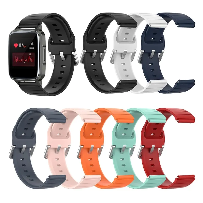 Tali jam tangan pintar Xiaomi Haylou LS01 ID205, jam tangan pintar IP68, warna Solid, tali silikon 19mm