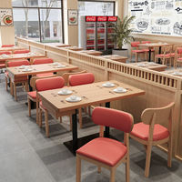 Table de banquet en bois et cuir PU personnalisable en forme de L pour 6 personnes, table de salle à manger commerciale, hôtel, école, banquette murale, canapé moderne et durable