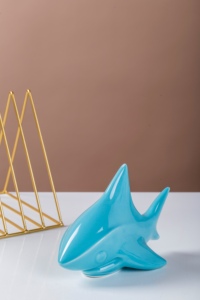 Ceramic <strong>Art</strong> Ornaments Sea Animal Statue <strong>Shark</strong> Figurine Decorations for Desk - Product Image 2