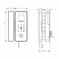 Serrure Intelligente pour Porte en Verre : Reconnaissance Faciale, Code, Empreinte Palmiste, Clé Serrure à empreinte digitale