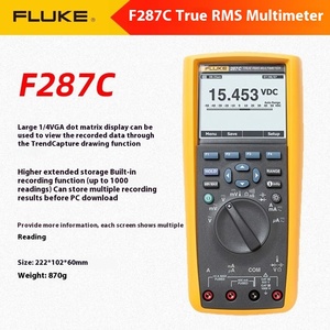 Multímetro Industrial Compatible con F287C/F289C, con Valor Eficaz Verdadero (True RMS), Instrumento de Medición Electrónico Portátil - Product Image 5