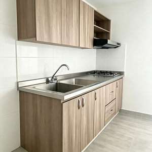 Ensembles de meubles de cuisine modulaires modernes en bois/<span class=keywords><strong>MDF</strong></span> laqué/acrylique de petite taille avec glissières de tiroir et charnières - Prix abordable pour projets d'occasion - Product Image 2