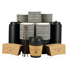 Gobelet en papier à café écologique avec logo imprimé personnalisé gobelet en papier à café jetable biodégradable de 16oz avec couvercle pour boisson chaude et froide thé - Product Image 6