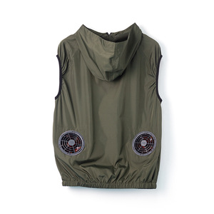 Fan Cooling Vest Slim Fit <b>Thin</b> Straight Hem Outdoor Sports Summer Casual With <b>Hoodie</b> Air Conditioning Clothing - Product Image 2