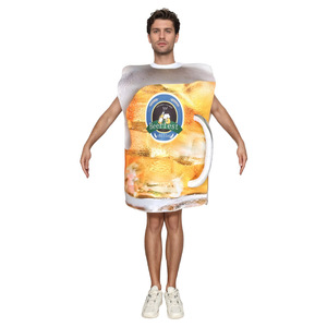 Costume de mascotte de fête d'Halloween pour hommes adultes, costume de bière glacée, tissu polyester - Product Image 3