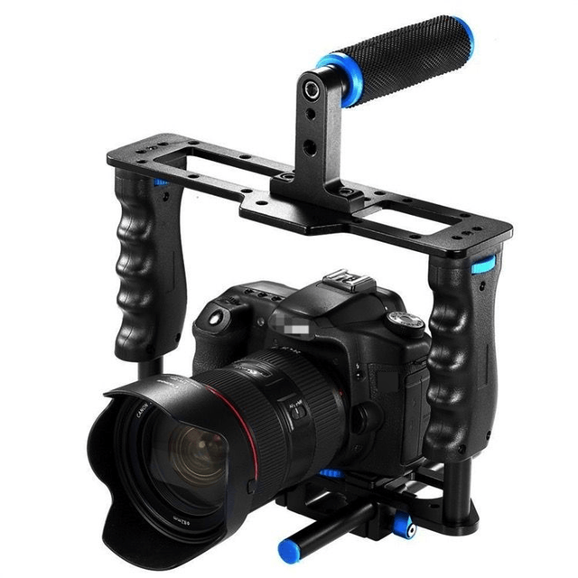 Professional Aluminum Alloy DSLR Camera Cage SLR Video Cage with Top Hand Grip Level Handheld Handle for Canon 5D Mark II/III