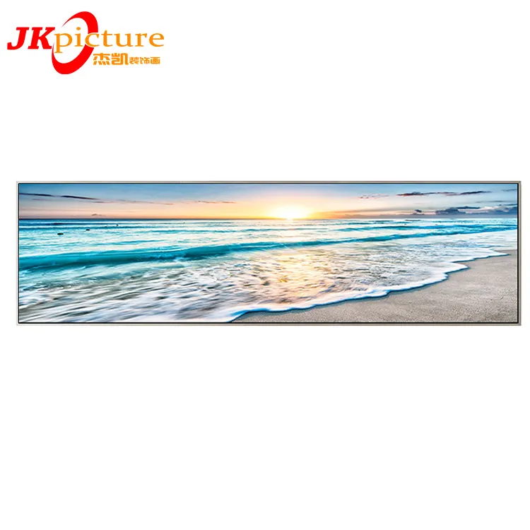 hotel bedroom decoration modern facing sea sunset wood canvas print landscape painting wall art for bedroom