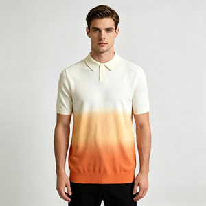 เสื้อโปโลผู้ชายแบบไล่เฉดสี แขนสั้น ถักนิตติ้ง คอปก สำหรับสวมใส่ลำลองกลางแจ้ง - Product Image 1