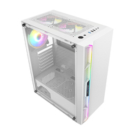 2024 Fábrica OEM Vidrio templado Oficina Computadora Estuches PC Estuches Escritorio Torres PC gabinete RGB tira de luz Atx PC CASE para Tablet