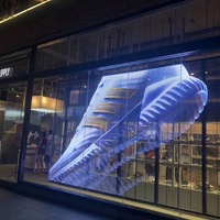 95% P5-10 de transparence pleine couleur hd fenêtre transparente led écran en verre affichage led transparent adhésif film bâton