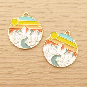 Làm phụ kiện trang sức: mặt dây chuyền, vòng tay, charm men hình mặt trăng, núi, cây, cầu vồng, máy ảnh. - Product Image 2