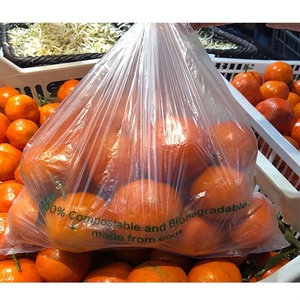 Bolsa de embalaje biodegradable de gran oferta, bolsa de supermercado transparente para frutas y verduras, bolsa plana para productos en rollo - Product Image 1