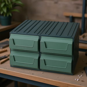 Drawer Unit Label Cab Green <b>Tool</b> Containers 4 Drawer Storage <b>Cabinet</b> For Workshop Organization - Product Image 3
