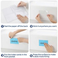 Porte-étiquette de pochette auto-adhésif transparent en vinyle PVC personnalisé 36 paquets de pochettes pour cartes d'index adhésives 3 "X 5" avec ouverture sur le dessus