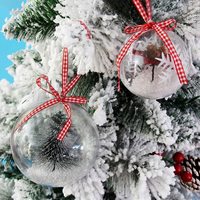 Haute qualité fenêtre affichage maison jardin clair cadeau ornements jouet de noël 8cm boules en plastique