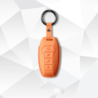 Coque de clé de voiture en cuir suédé de luxe faite à la main Yuan Model Key Cover Shell