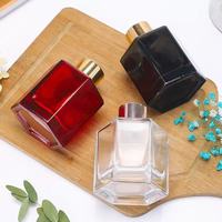 Flacon diffuseur hexagonal de luxe avec autocollants, bouteilles vides pour huiles essentielles et aromathérapie, vente en gros 50ml 100ml 120ml