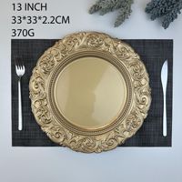 Vente en gros d'assiettes de présentation en plastique de luxe or et argent assiettes en plastique décoratives de mariage de restaurant d'hôtel