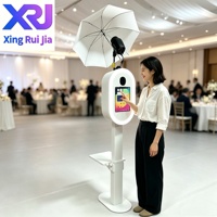 Station de partage d'iPad SLR de haute qualité 2024 avec cadre métallique pour cabine photo, idéale pour événements de mariage, portable, avec anneau lumineux et support de transport