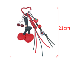 Llavero de Cuero PU Personalizado al por Mayor, Lindo Llavero de Coche con Forma de Cereza, con Colgante para Bolso, Llavero para Sublimación - Product Image 5