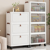 Caixa de Armazenamento Plástica Multifuncional de Grande Capacidade com Tampa Flip-Top para Lanches e Brinquedos