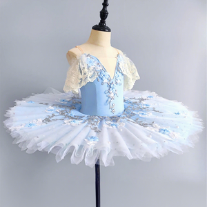 Tutú Profesional de Ballet Tipo Pancake para Niñas, Disfraz de Ballet del Lago de los Cisnes <span class=keywords><strong>Blanco</strong></span>, Falda Tutú de Bailarina para Niñas - Product Image 5