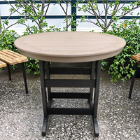 Table de bistrot moderne pliable en HDPE, bicolore, ronde, haute, pour usage hospitalier et terrasse, avec garantie de 5 ans