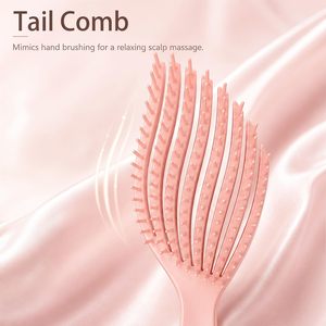 Custom Styling Anti-Static Curvy Vent Detangling Hair Brush Handle Compact Design for Wet Dry Curly Hair - Product Image 3