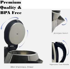 Bouilloire électrique populaire 2L en acier inoxydable sans BPA pour eau chaude - Product Image 5