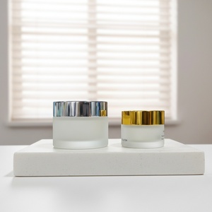 30g 50g Glass Cosmetic Jars Gradient Color Empty Cream Jar Frosted <b>Container</b> Gold Lids Custom Eye Face Skincare Packaging - Product Image 6