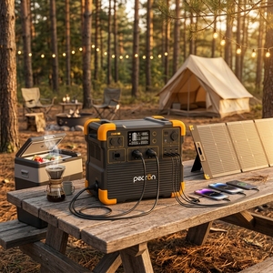 Station d'alimentation portable PECRON E2400LFP avec batterie LiFePO4, MPPT, onde sinusoïdale pure, charge rapide, télécommande, pour voiture, urgence, camping/camping-car - Product Image 1