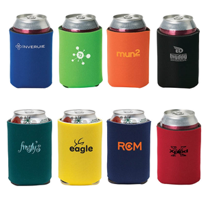 Refroidisseur de canettes de bière personnalisé avec logo, support en néoprène imprimé sur mesure, publicitaire, haut de gamme, pliable, en mousse pour canettes de bière - Product Image 1