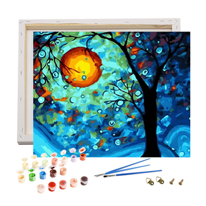 Tự Làm Bức Tranh Bằng Số Vải Cây Đêm Trăng Sơn Số Tùy Chỉnh Sơn Bằng Số Kit Cho Người Lớn - Product Image 1